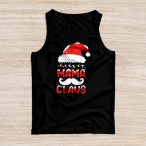 MAMA Claus Shirt Christmas Lights Pajama Family Matching Tank Top