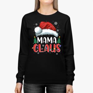 Mama Claus Shirt Christmas Lights Pajama Family Matching Longsleeve Tee 2 3