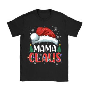 Mama Claus Shirt Christmas Lights Pajama Family Matching T-Shirt