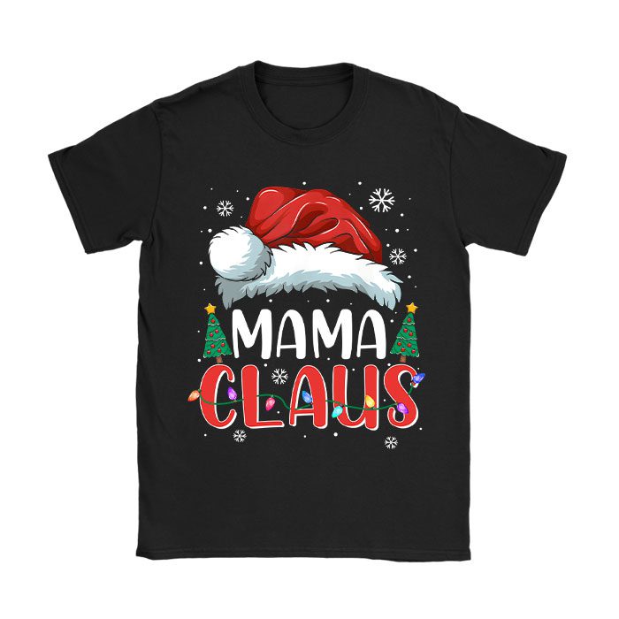Mama-Claus-Shirt-Christmas-Lights-Pajama-Family-Matching-T-Shirt Mama Claus Shirt Christmas Lights Pajama Family Matching T-Shirt