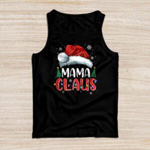 Mama Claus Shirt Christmas Lights Pajama Family Matching Tank Top