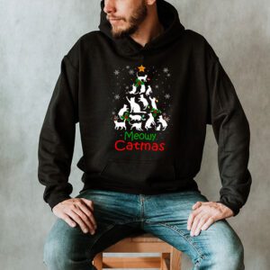 Meowy Catmas Cat Christmas Tree Xmas Girls Boys Funny Santa Hoodie 2