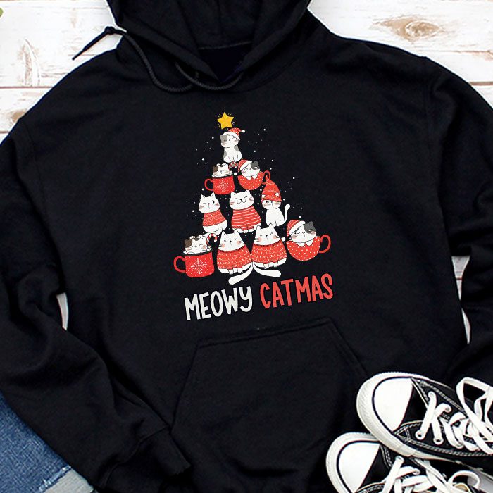 Meowy-Catmas-Cat-Christmas-Tree-Xmas-Girls-Boys-Funny-Santa-Hoodie Meowy Catmas Cat Christmas Tree Xmas Girls Boys Funny Santa Hoodie