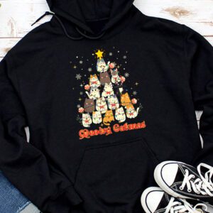 Meowy Catmas Cat Christmas Tree Xmas Girls Boys Funny Santa Hoodie