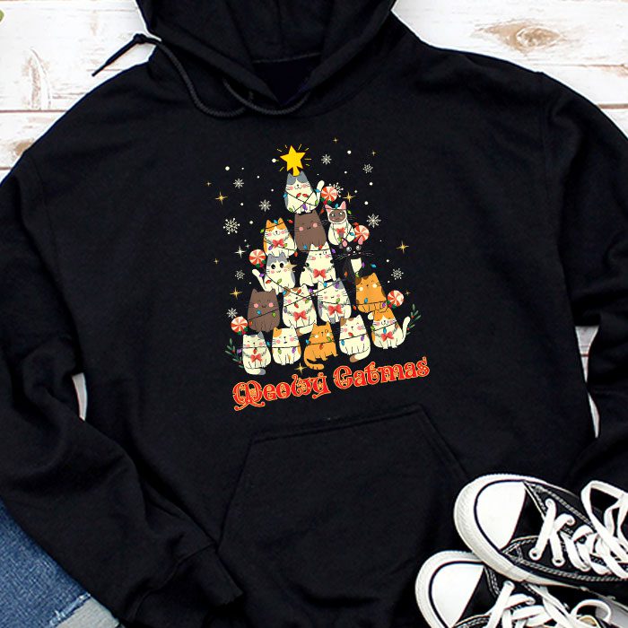 Meowy-Catmas-Cat-Christmas-Tree-Xmas-Girls-Boys-Funny-Santa-Hoodie Meowy Catmas Cat Christmas Tree Xmas Girls Boys Funny Santa Hoodie