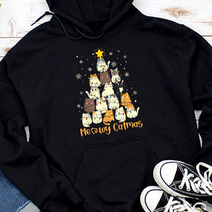 Meowy-Catmas-Cat-Christmas-Tree-Xmas-Girls-Boys-Funny-Santa-Hoodie Meowy Catmas Cat Christmas Tree Xmas Girls Boys Funny Santa Hoodie