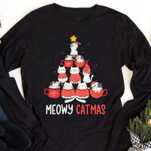 Meowy Catmas Cat Christmas Tree Xmas Girls Boys Funny Santa Longsleeve Tee 1 Meowy Catmas Cat Christmas Tree Xmas Girls Boys Funny Santa Longsleeve Tee 1 1