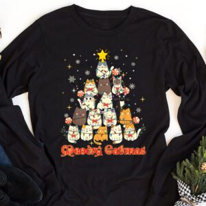 Meowy Catmas Cat Christmas Tree Xmas Girls Boys Funny Santa Longsleeve Tee 1 Meowy Catmas Cat Christmas Tree Xmas Girls Boys Funny Santa Longsleeve Tee 1 2