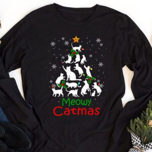 Meowy Catmas Cat Christmas Tree Xmas Girls Boys Funny Santa Longsleeve Tee 1 Meowy Catmas Cat Christmas Tree Xmas Girls Boys Funny Santa Longsleeve Tee 1