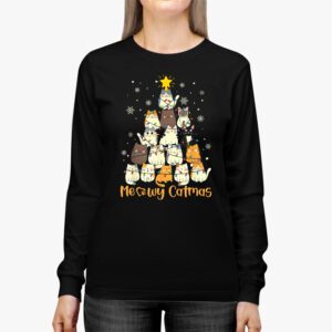 Meowy Catmas Cat Christmas Tree Xmas Girls Boys Funny Santa Longsleeve Tee 2 Meowy Catmas Cat Christmas Tree Xmas Girls Boys Funny Santa Longsleeve Tee 2 3