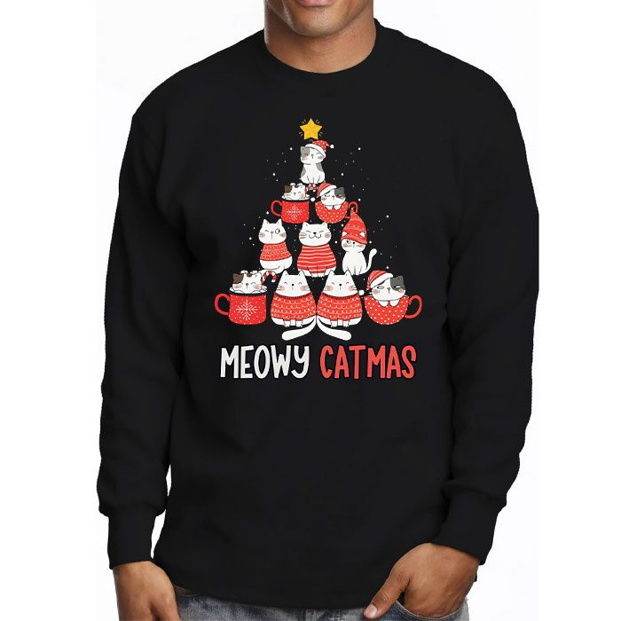 Meowy-Catmas-Cat-Christmas-Tree-Xmas-Girls-Boys-Funny-Santa-Longsleeve-Tee-3 Meowy Catmas Cat Christmas Tree Xmas Girls Boys Funny Santa Longsleeve Tee 3 1