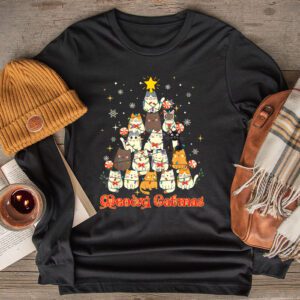 Meowy Catmas Cat Christmas Tree Xmas Girls Boys Funny Santa Longsleeve Tee