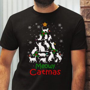 Meowy Catmas Cat Christmas Tree Xmas Girls Boys Funny Santa T-Shirt 2 Meowy Catmas Cat Christmas Tree Xmas Girls Boys Funny Santa T Shirt 2