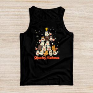 Meowy Catmas Cat Christmas Tree Xmas Girls Boys Funny Santa Tank Top
