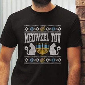 Meowzel Tov Funny Chanukah Hanukkah Ugly Sweater T Shirt 2