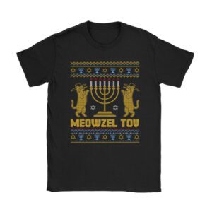 Meowzel Tov Funny Chanukah Hanukkah Ugly Sweater T-Shirt