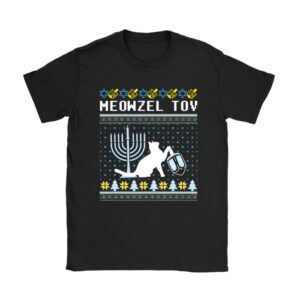 Meowzel Tov Funny Chanukah Hanukkah Ugly Sweater T-Shirt