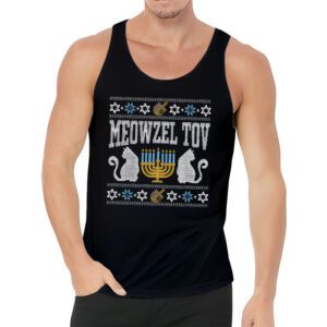 Meowzel Tov Funny Chanukah Hanukkah Ugly Sweater Tank Top 3