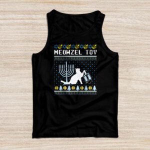 Meowzel Tov Funny Chanukah Hanukkah Ugly Sweater Tank Top