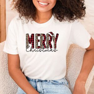 Merry Christmas Buffalo Plaid Red Santa Hat Xmas Pajamas T Shirt 1 2