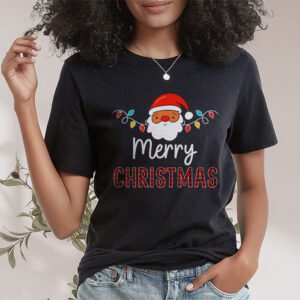 Merry Christmas Buffalo Plaid Red Santa Hat Xmas Pajamas T Shirt 1 3