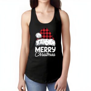 Merry Christmas Buffalo Plaid Red Santa Hat Xmas Pajamas Tank Top 1 4