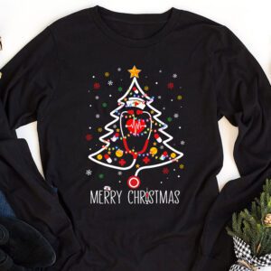 Merry Christmas Nurse Xmas Scrub Top Women Stethoscope Longsleeve Tee 1 4