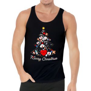 Merry Christmas Nurse Xmas Scrub Top Women Stethoscope Tank Top 3