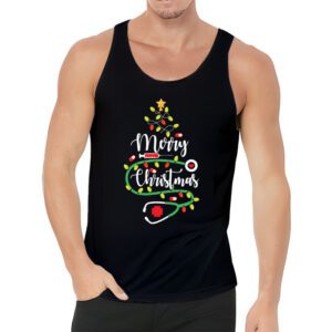 Merry Christmas Nurse Xmas Scrub Top Women Stethoscope Tank Top 3 5