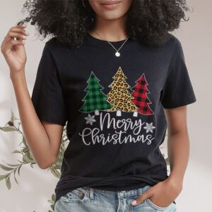 Merry Christmas Tree Xmas Buffalo Plaid Red White Green T Shirt 1 4