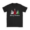Merry Christmas Tree Xmas Buffalo Plaid Red White Green T-Shirt