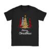 Merry Christmas Tree Xmas Buffalo Plaid Red White Green T-Shirt