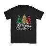 Merry Christmas Tree Xmas Buffalo Plaid Red White Green T-Shirt