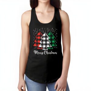 Merry Christmas Tree Xmas Buffalo Plaid Red White Green Tank Top 1 1