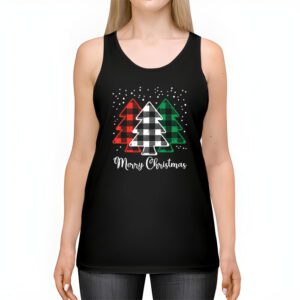 Merry Christmas Tree Xmas Buffalo Plaid Red White Green Tank Top 2 1