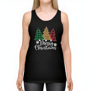 Merry Christmas Tree Xmas Buffalo Plaid Red White Green Tank Top 2 4