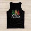 Merry Christmas Tree Xmas Buffalo Plaid Red White Green Tank Top
