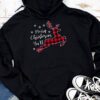 Merry Christmas Ya'll Reindeer Santa Hat Buffalo Red Plaid Hoodie