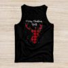 Merry Christmas Ya'll Reindeer Santa Hat Buffalo Red Plaid Tank Top