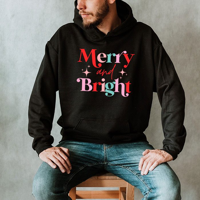 Merry and Bright Christmas Women Girls Kids Toddlers Cute Hoodie 2