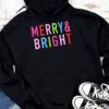Merry and Bright Christmas Women Girls Kids Toddlers Cute Hoodie