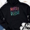 Merry and Bright Christmas Women Girls Kids Toddlers Cute Hoodie