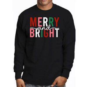 Merry and Bright Christmas Women Girls Kids Toddlers Cute Longsleeve Tee 3 3