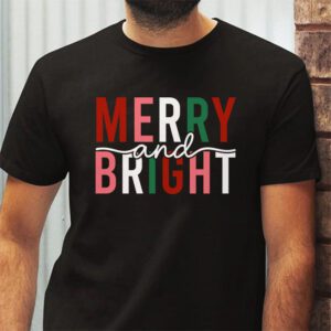 Merry and Bright Christmas Women Girls Kids Toddlers Cute T Shirt 2 3