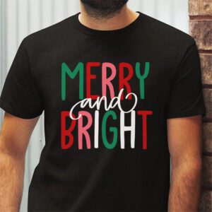 Merry and Bright Christmas Women Girls Kids Toddlers Cute T Shirt 2 5