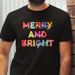 Merry and Bright Christmas Women Girls Kids Toddlers Cute T Shirt 2 6