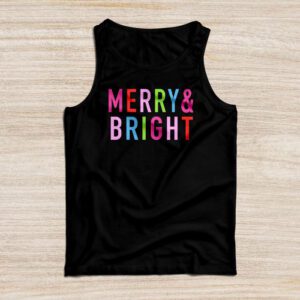 Merry and Bright Christmas Women Girls Kids Toddlers Cute Tank Top