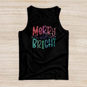 Merry and Bright Christmas Women Girls Kids Toddlers Cute Tank Top