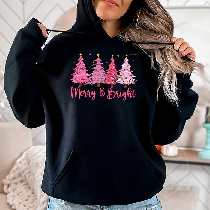Merry-and-Bright-Pink-Christmas-Tree-Pink-Christmas-Costume-Hoodie-1 Pink Christmas Costume Hoodie