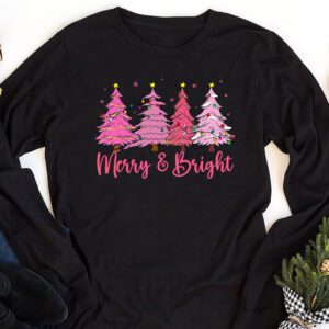 Merry and Bright Pink Christmas Tree, Pink Christmas Costume Longsleeve Tee 1 Pink Christmas Costume Longsleeve Tee